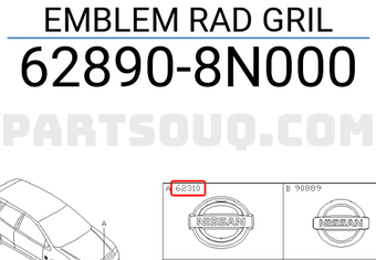 Nissan 628908N000 EMBLEM RAD GRIL