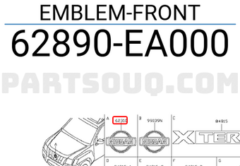 Nissan 62890EA000 EMBLEM-FRONT