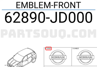 Nissan 62890JD000 EMBLEM-FRONT