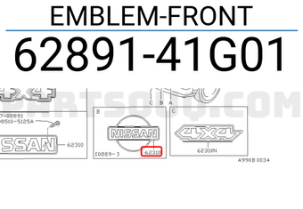 Nissan 6289141G01 EMBLEM-FRONT