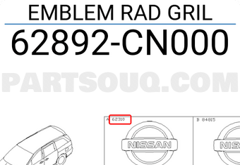 Nissan 62892CN000 EMBLEM RAD GRIL