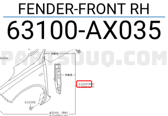 Nissan 63100AX035 FENDER-FRONT RH