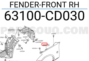 Nissan 63100CD030 FENDER-FRONT RH
