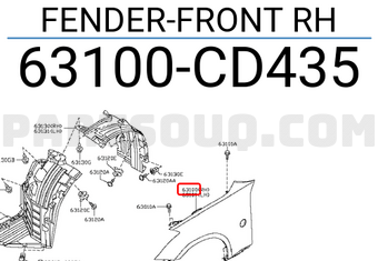 Nissan 63100CD435 FENDER-FRONT RH