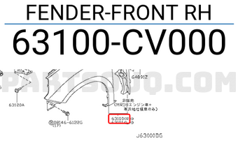 Nissan 63100CV000 FENDER-FRONT RH