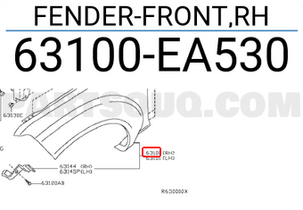 Nissan 63100EA530 FENDER-FRONT,RH