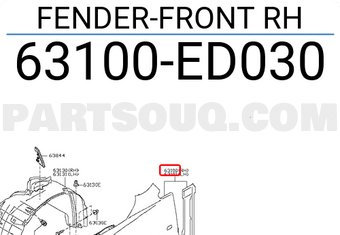 Nissan 63100ED030 FENDER-FRONT RH