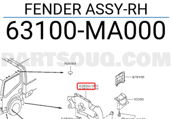 Nissan 63100MA000 FENDER ASSY-RH