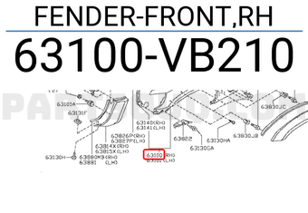 Nissan 63100VB210 FENDER-FRONT,RH