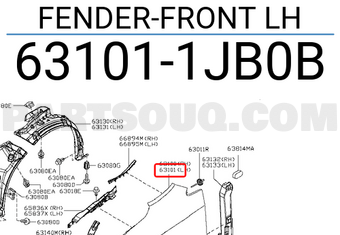 Nissan 631011JB0B FENDER-FRONT LH