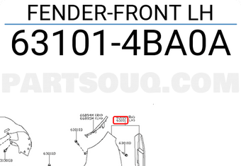 Nissan 631014BA0A FENDER-FRONT LH