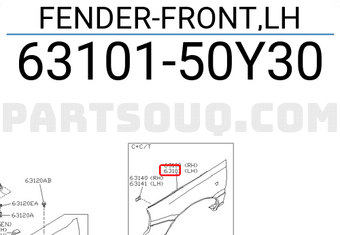 Nissan 6310150Y30 FENDER-FRONT,LH