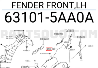 Nissan 631015AA0A FENDER FRONT,LH