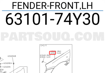 Nissan 6310174Y30 FENDER-FRONT,LH
