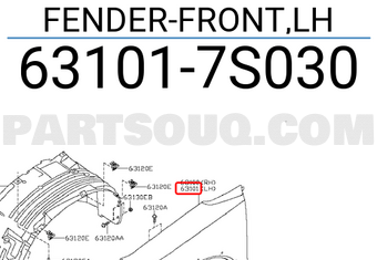 Nissan 631017S030 FENDER-FRONT,LH