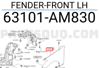 Nissan 63101AM830 FENDER-FRONT LH