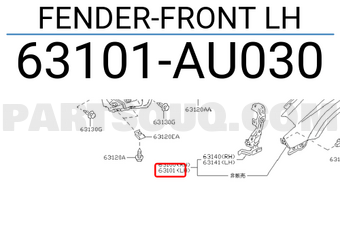 Nissan 63101AU030 FENDER-FRONT LH