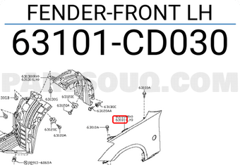 Nissan 63101CD030 FENDER-FRONT LH