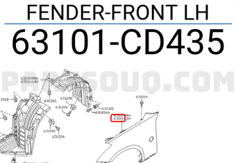 Nissan 63101CD435 FENDER-FRONT LH