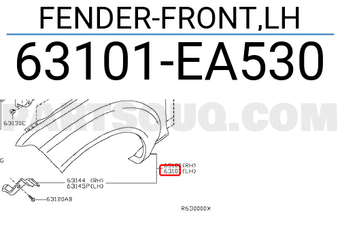 Nissan 63101EA530 FENDER-FRONT,LH