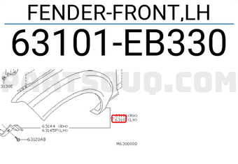 Nissan 63101EB330 FENDER-FRONT,LH