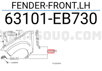 Nissan 63101EB730 FENDER-FRONT,LH