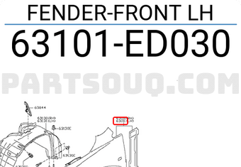 Nissan 63101ED030 FENDER-FRONT LH