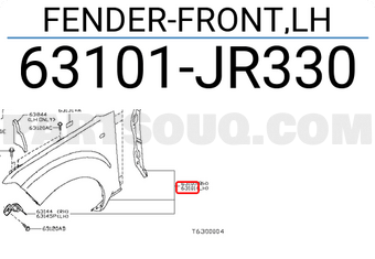 Nissan 63101JR330 FENDER-FRONT,LH