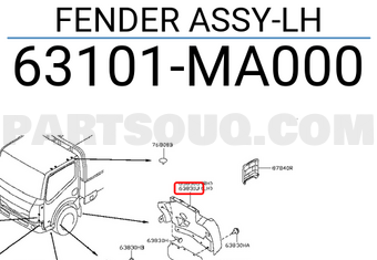 Nissan 63101MA000 FENDER ASSY-LH