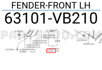 Nissan 63101VB210 FENDER-FRONT LH