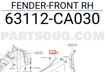 Nissan 63112CA030 FENDER-FRONT RH