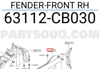 Nissan 63112CB030 FENDER-FRONT RH