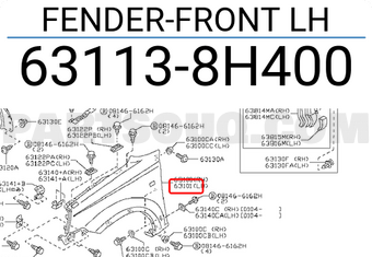 Nissan 631138H400 FENDER-FRONT LH
