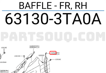 Nissan 631303TA0A BAFFLE - FR, RH