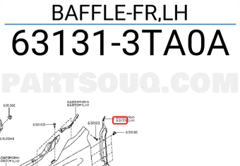 Nissan 631313TA0A BAFFLE-FR,LH
