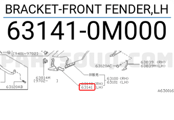 Nissan 631410M000 BRACKET-FRONT FENDER,LH