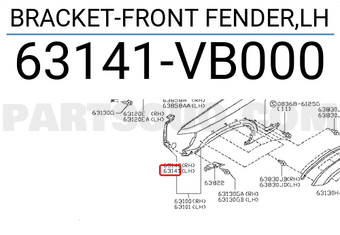 Nissan 63141VB000 BRACKET-FRONT FENDER,LH