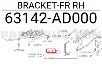 Nissan 63142AD000 BRACKET-FR RH