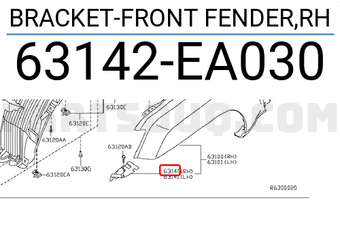 Nissan 63142EA030 BRACKET-FRONT FENDER,RH