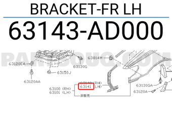 Nissan 63143AD000 BRACKET-FR LH