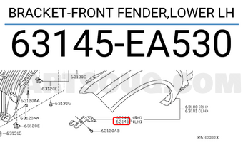 Nissan 63145EA530 BRACKET-FRONT FENDER,LOWER LH