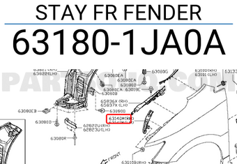 Nissan 631801JA0A STAY FR FENDER