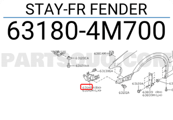 Nissan 631804M700 STAY-FR FENDER