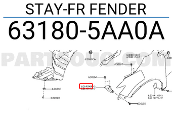 Nissan 631805AA0A STAY-FR FENDER