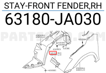 Nissan 63180JA030 STAY-FRONT FENDER,RH