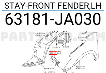Nissan 63181JA030 STAY-FRONT FENDER,LH