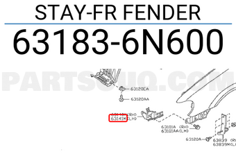 Nissan 631836N600 STAY-FR FENDER