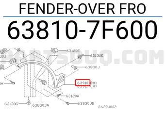 Nissan 638107F600 FENDER-OVER FRO