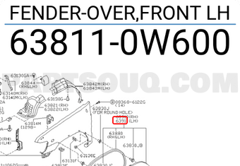 Nissan 638110W600 FENDER-OVER,FRONT LH