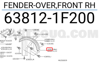 Nissan 638121F200 FENDER-OVER,FRONT RH